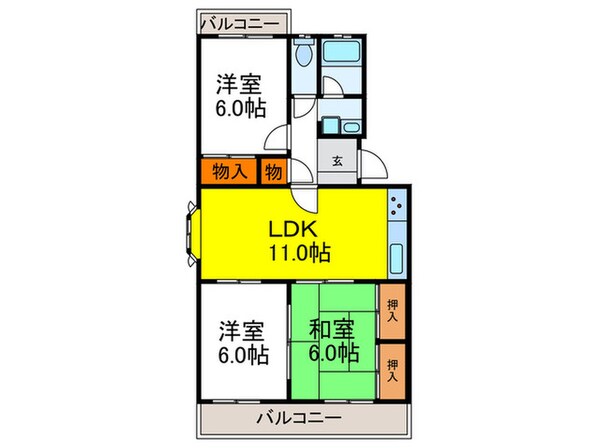 ﾌｫﾙｸ北千里E棟の物件間取画像